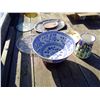 Image 3 : Water pitcher and bowl, trays and circular glass