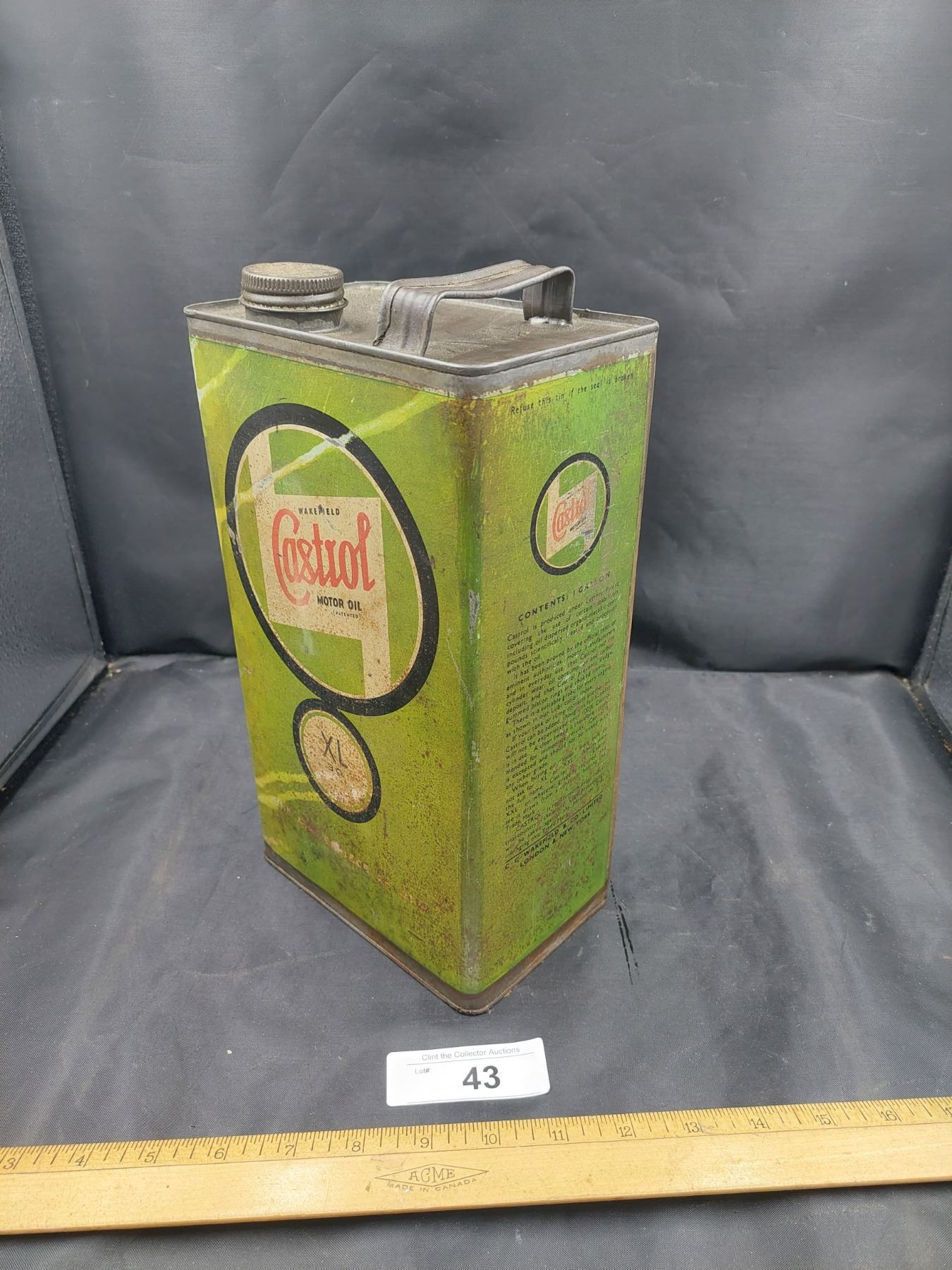 Enseigne Publicitaire Castrol Vintage – Tôle Lithographiée, Huile Moteur
