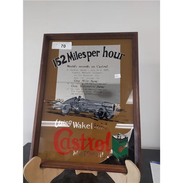 Nice Castrol Framed Mirror
