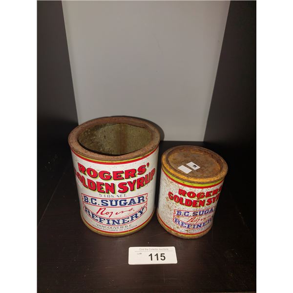 Pair Of Vintage Tins, Rogers