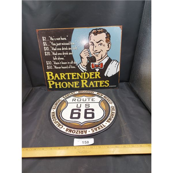 Pair Of Tin Signs