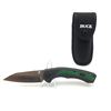 Image 1 : Buck Folding 3 1/2" Blade Knife with Rubber Handle and Nylon Sheath