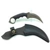 Image 1 : Fixed 3 1/2" Karambit Blade Knife with Leather Belt Sheath