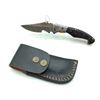 Image 1 : Folding 3 1/2" Blade Knife with Leather Belt Sheath