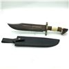 Image 2 : Fixed 11" Blade Bowie Knife with Bone Handle in Leather Belt Sheath