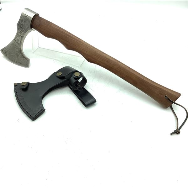 Hand Forged 5  Blade Axe, 20  Overall Length, Wood Handle