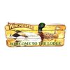 Image 2 : Rockin' W Brand Winchester 'Welcome to the Lodge' Wood Sign, 34" X 14", New