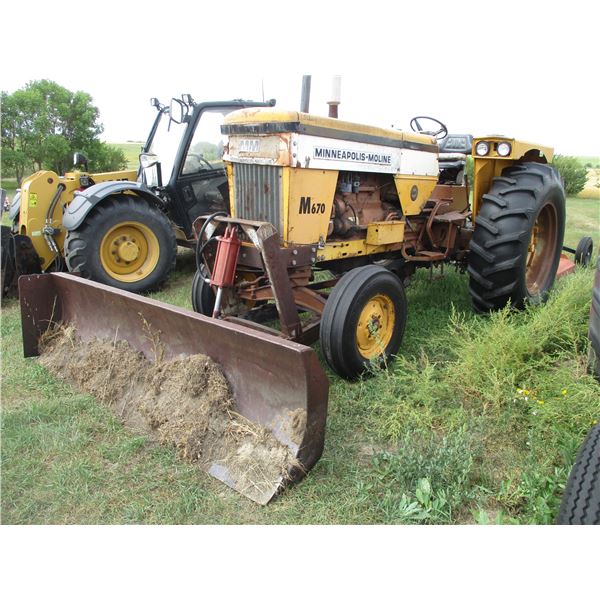 Minneapolis-Moline Super M670 Tractor with 8' Blade