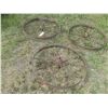 Image 1 : (3x Bid Price) (3) 32" Diameter Vintage Steel Wheels