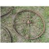 Image 3 : (3x Bid Price) (3) 32" Diameter Vintage Steel Wheels