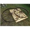 Image 1 : (2x Bid Price) (2) 50" Diameter Vintage Steel Wheels