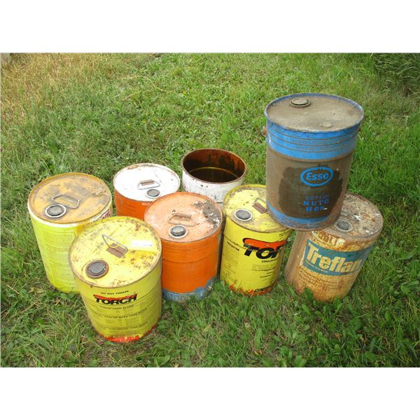 Vintage Metal Chemical Pails & Oil Pail