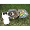 Image 1 : (2) Galvanized Tubs with Garden Related Contents, 3 Gallon Sprayer