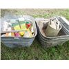 Image 5 : (2) Galvanized Tubs with Garden Related Contents, 3 Gallon Sprayer