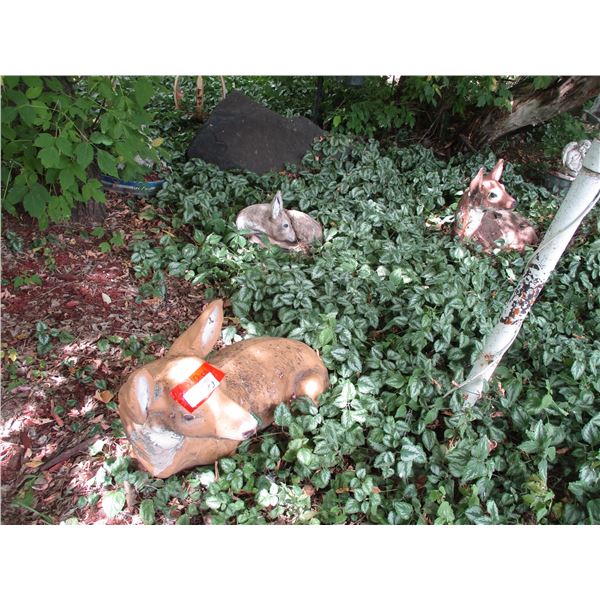 (3) Cement Deer