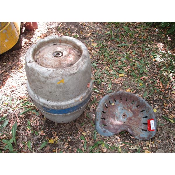 Beer Keg with Tin Seat