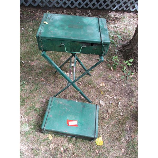 (2) Coleman Camp Stoves with Stand