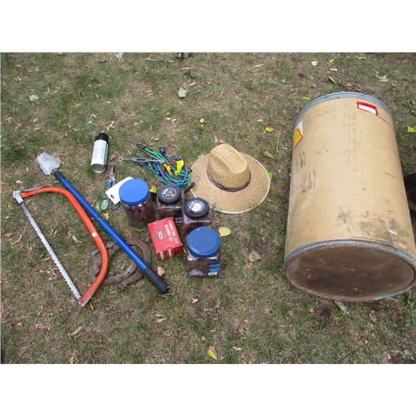 Bucksaw, Horseshoes, Snips, Bungee Cords, Misc.