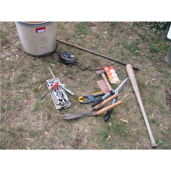 Wrench's, Baseball Bat, Branch Trimmers, Hammers, Coleman Extension Cord Reel, Misc.