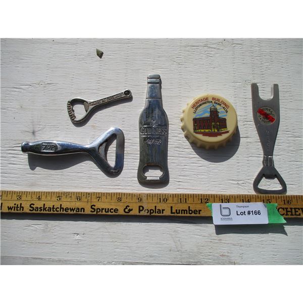 (4) Bottle Openers (7-Up, Guinness, Misc.)