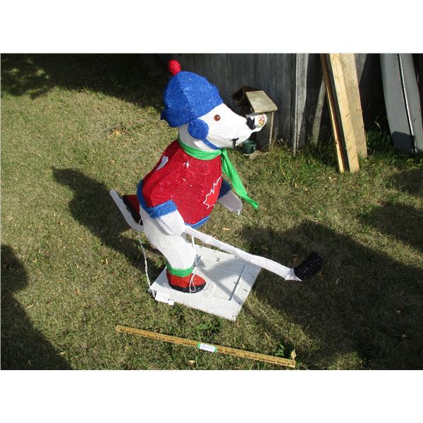 Polar Bear Hockey Player Christmas Ornament (43" Tall)