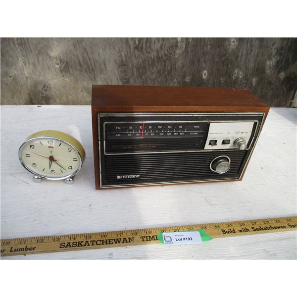 Alarm Clock, Sony AM/FM Radio (Working)