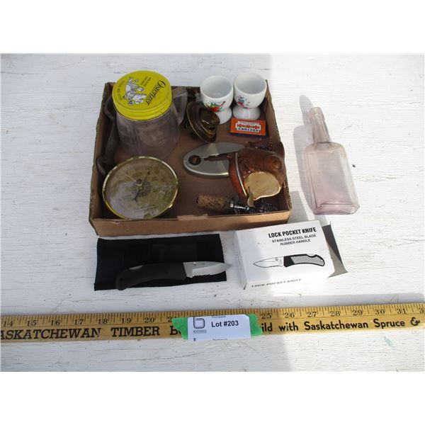Barometer, Locking Pocket Knife, Misc.