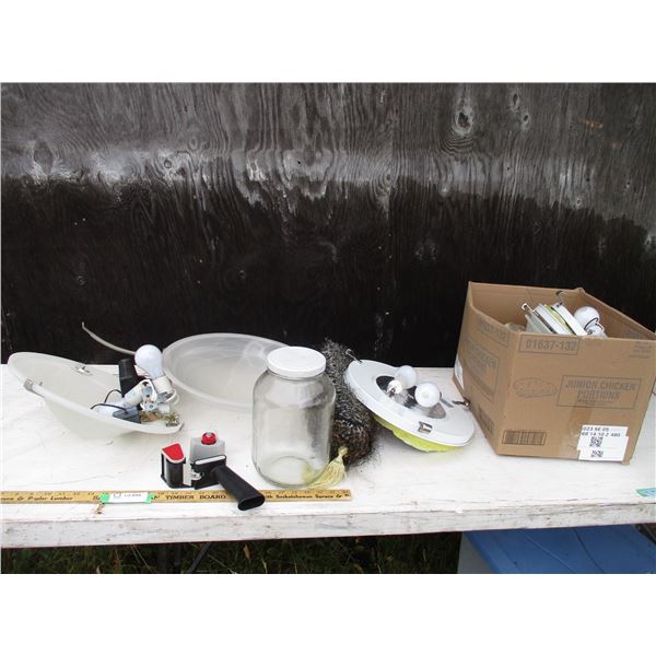 Light fixtures, Tape Gun, Misc.