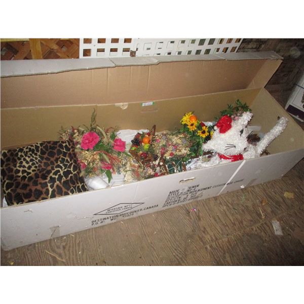 Lot of Artificial Fruit Basket with Flowers