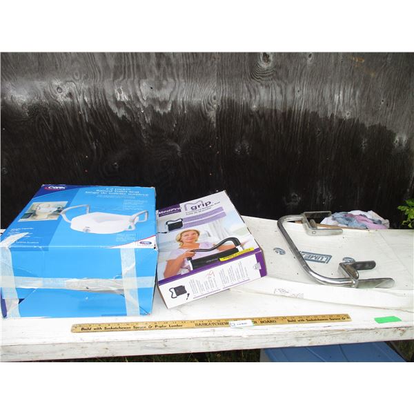 Bathroom Related Raised Toilet Seat, Bedside Rail, Tub Support Handle
