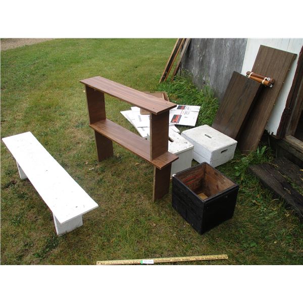 Small Shelf, Storage Boxes, Misc.