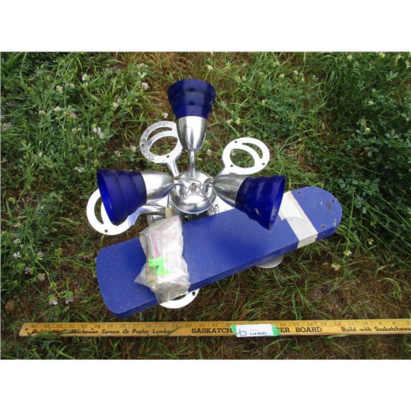 Ceiling Fan with Blue Fins