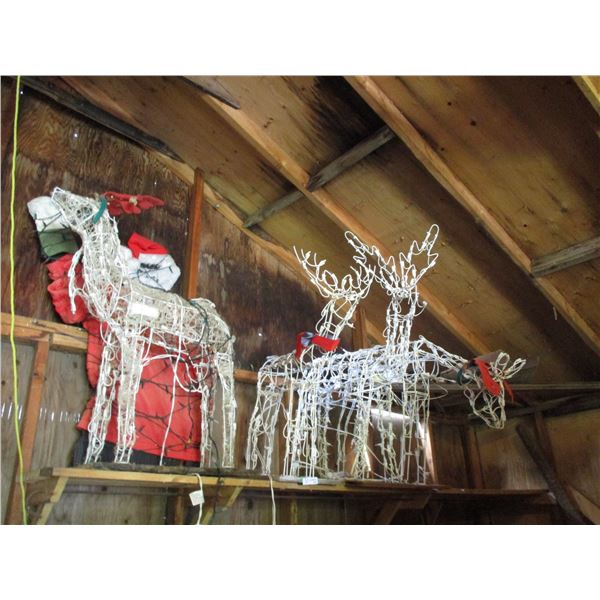 (2x Bid Price) (4) Light Up Deer Decorations