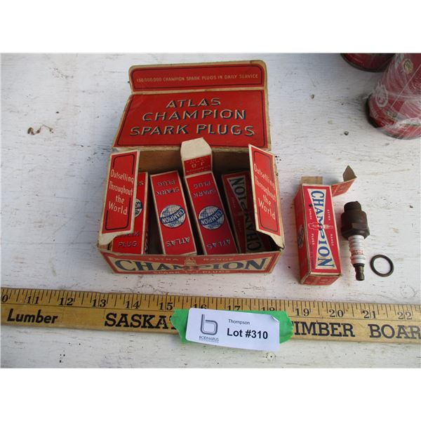 (5) Atlas Champion Spark Plugs in Box