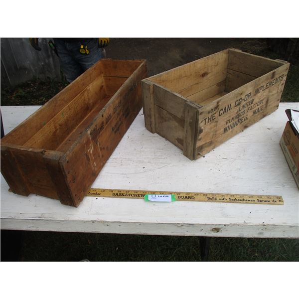 (2) Vintage Implements Crates