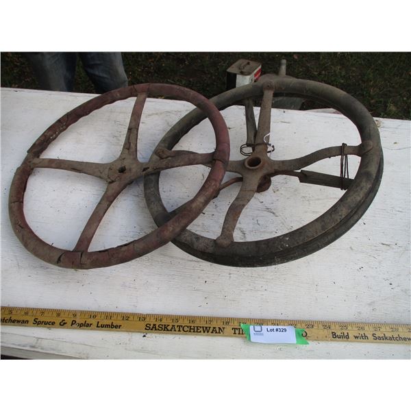 (3) Vintage Steering Wheels