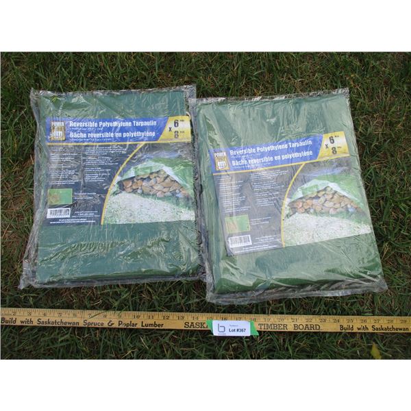 (2) Powerfist 6' x 8' Reversible Polyethylene Tarps(NIB)