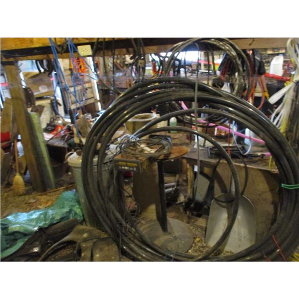 Chains, Small Table, Gas Cans, Cords, Misc.