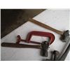Image 4 : C-Clamp, (2) Hammers, Vintage Threading Tool