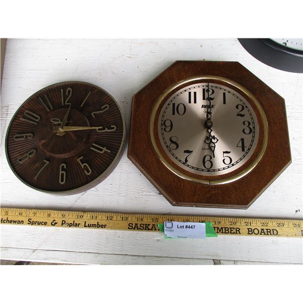 (2) Battery Operated Wall Clocks Bodnarus Auctioneering