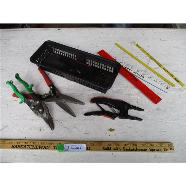 (2) Viper Grips, Cutters, Rulers, Misc.