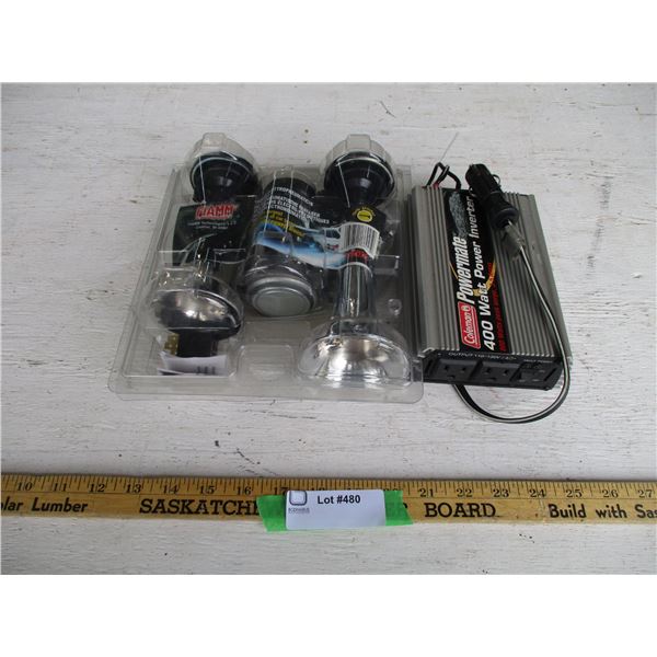 Coleman Powermate 400 Watt Power Inverter, Air Horns