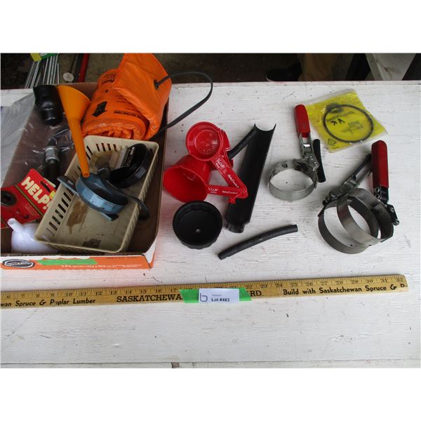 Filter Wrenches, Battery Warmer, Funnels, Measuring Cups, Misc.