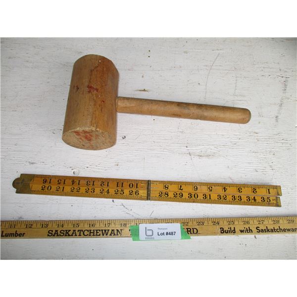 Wooden Mallet, Folding Ruler