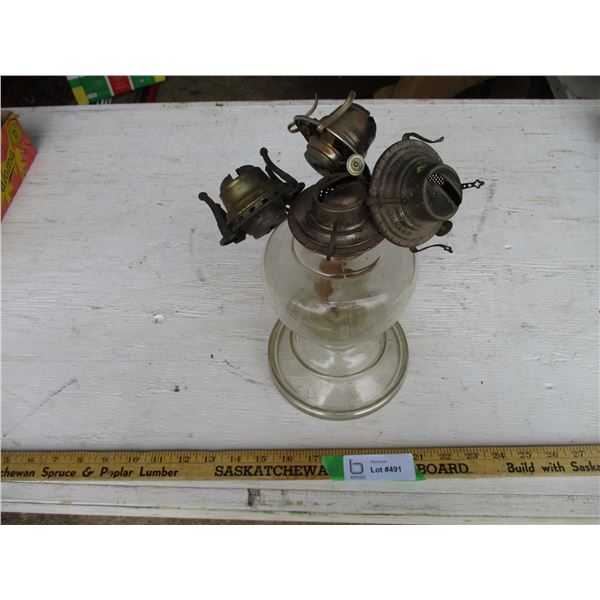 Coal Oil Lamp with (3) Extra Burners
