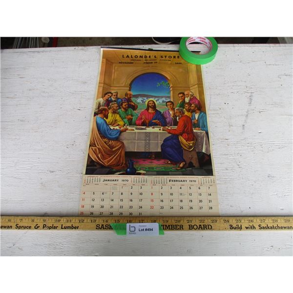1970 Lalonde's Store Meyronne Sask. Adverting Calendar