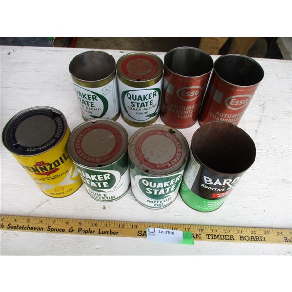(8) Empty Oil Tins
