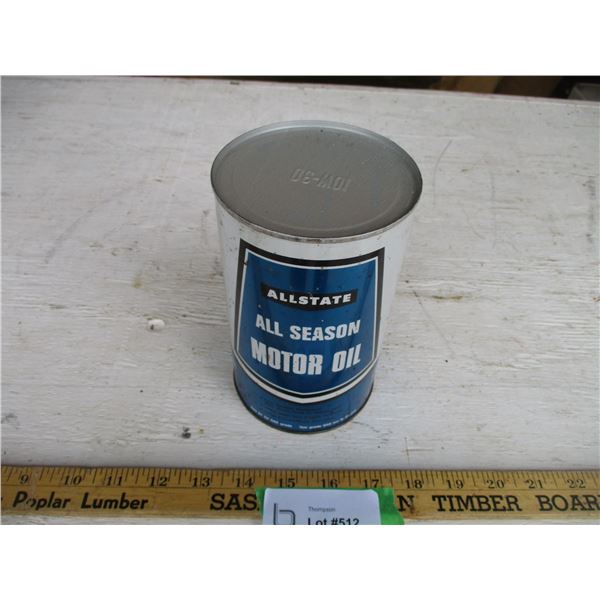 Allstate Motor 10W- 30 Oil Tin (Full)