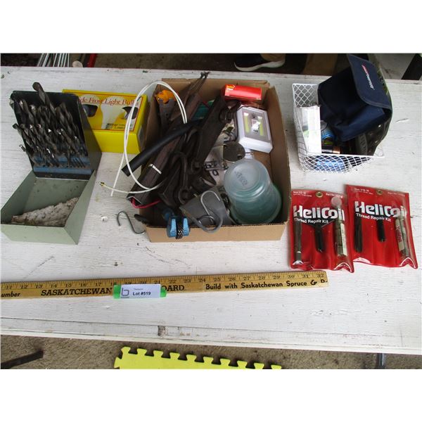 Drill Bit Set, (2) Thread Repair Kits, Misc.