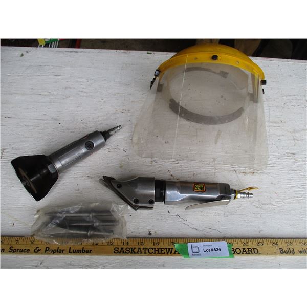 Powerfist Metal Snips, Campbell Hausfeld Air Tool, Face Shield, Bits